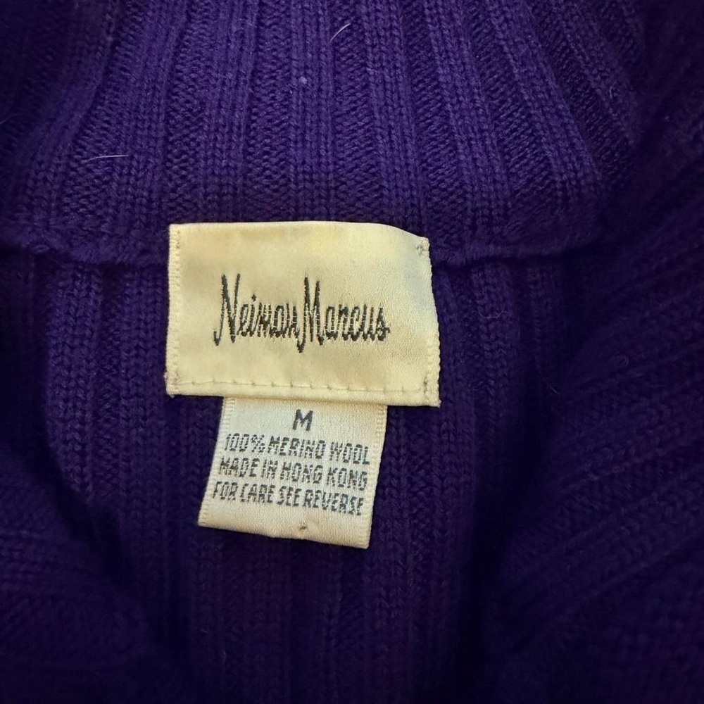 Vintage Neiman Marcus Wool Cardigan Old Money Cinched Waist Sweater - Picture 5 of 5